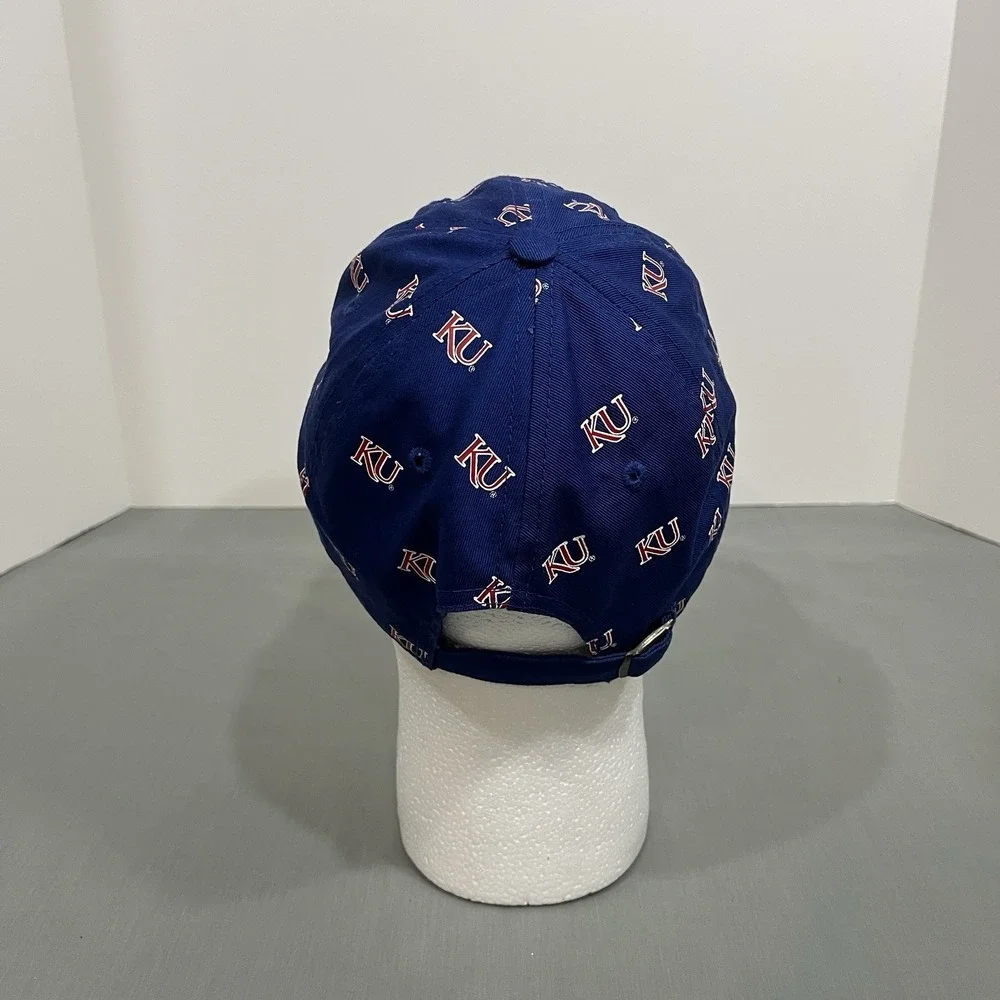 Kansas Jayhawks Hat Cap Blue Adjustable Strap Baseball Embroidered KU Logo